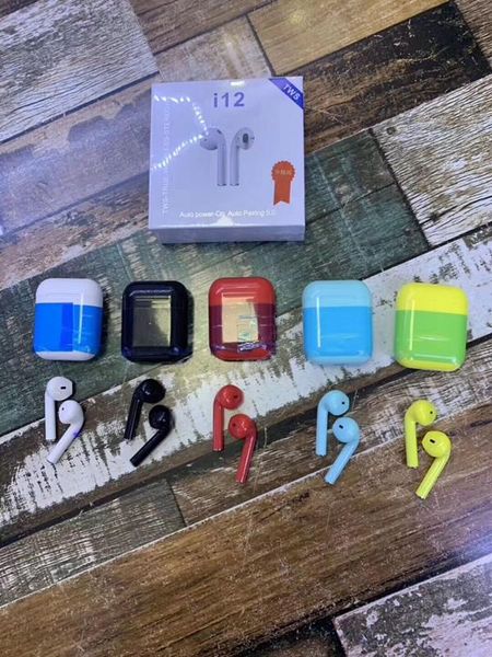 

I12 tw v5 0 wirele bluetooth headphone ture tereo earphone colorful touch control wirele head et earbud eject window 2019