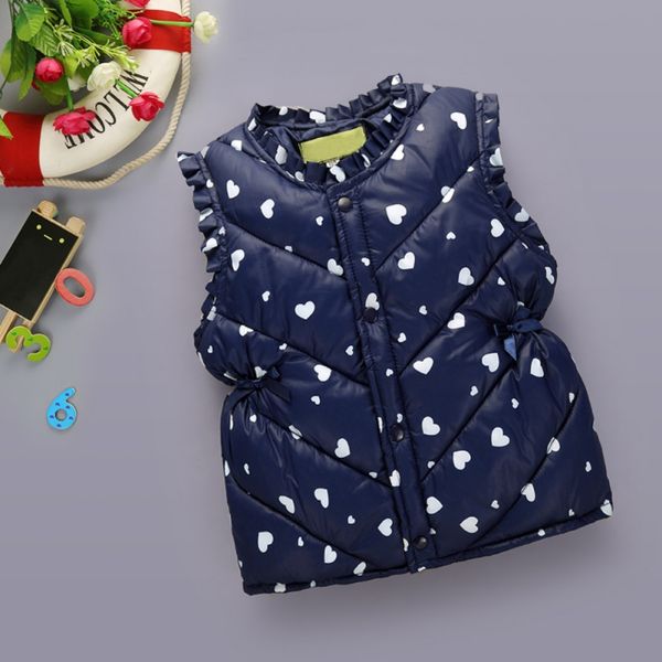 

осень зима жилет детский девушки топике жилеты сердце pattern printed free style kids girls осень одежда, Blue