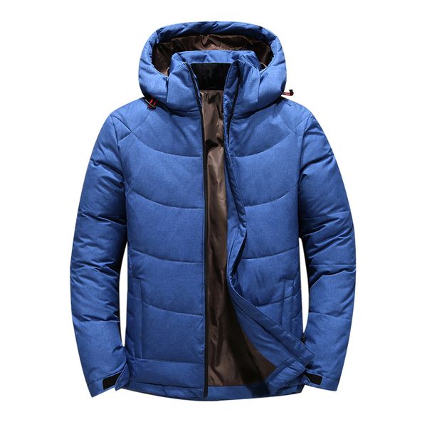 

2019 new men winter duck down male parkas jacket coats solid hooded casual outwear jaqueta masculina winter down coat, Black