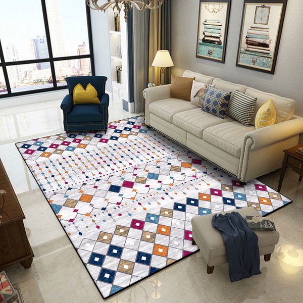 Nordic Color Geometry Door Mat Turkish National Style Carpet Living Room Kitchen Bathroom Bedside Rug Plush Printing Floor Mat Shaw Industries Carpet