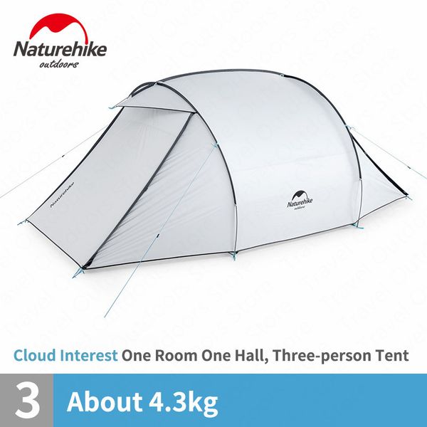 

naturehike park camping tent 3 preson two-way door large hall family tent sunscreen waterproof family travel camping hiking