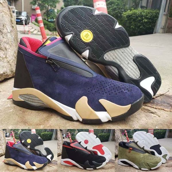 

лучшие качества 14s дети баскетбол обувь jumpman 14 мужские indiglo окисленных зеленый гром черный toe прохладный грея кроссовки спортивную, Black