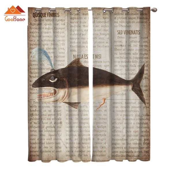 

newspaper whale window curtains living room outdoor fabric drapes curtain home decor