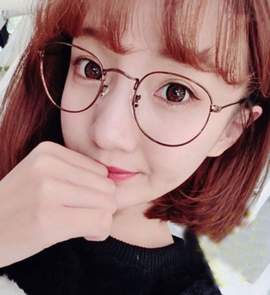 

fashion metal frame men's and women's plain glasses small frame glasses, Silver