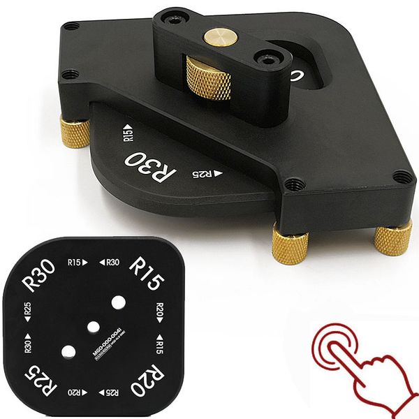 

aluminium alloy r15/r20/r25/r30 radius chamfer profile template kits router table corner jig for trimming tool woodworking tool