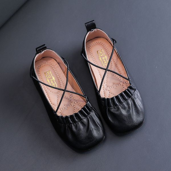 

2020 new baby girls party leather shoes for 1 2 3 4 5 6 year old toddler girls children princess flats for kids dress shoes, Black;grey