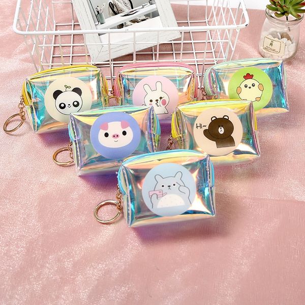 

2020 season fashion cool style children's coin purse zipper laser letter bag animal zipper wallet print wallet