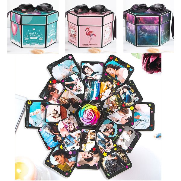 

hexagon surprise explosion box diy handmade scrapbook p album wedding gift box for valentine birthday anniversary gift boxes