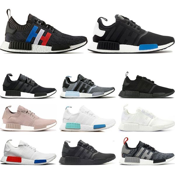 

new nmd r1 primek classic oreo triple black white pink grey running shoes for men women runner trainers sports sneaker shoes size 36-45