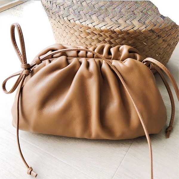 

cloud bag summer net red star same genuine leather shoulder messenger bag with wrinkled dumpling