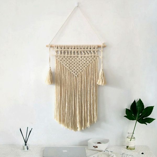 

macrame woven wall hanging chic bohemian room geometric art wall hanging woven art macrame tapestry