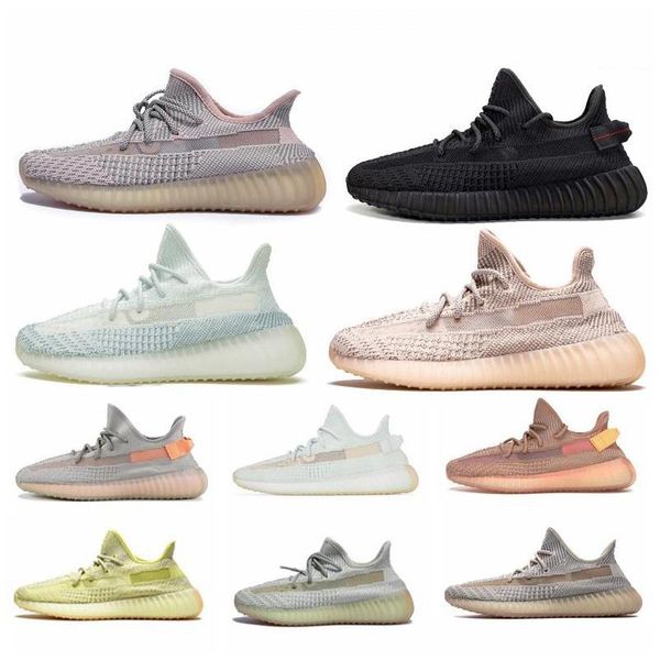 

2020 new static 3m reflective yecheil shoes belgua 2.0 semi frozen yellow shoe kanye west black true form sneakers