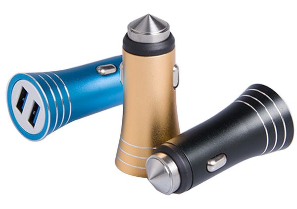 

быстрая перевозка груза usb автомобильное зарядное устройство выход 2.1a двойной usb разъем универсальный металла быстрого автомобильное зар