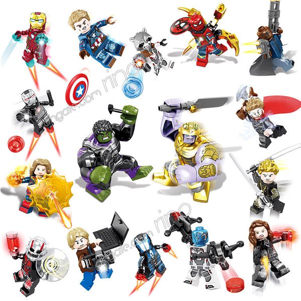 

the Avengers Endgame building blocks Sets 16pcs Marvel Kid Toys Gifts Mini Superhero Iron Man Captain America Black Widow Thor Hulk Figures