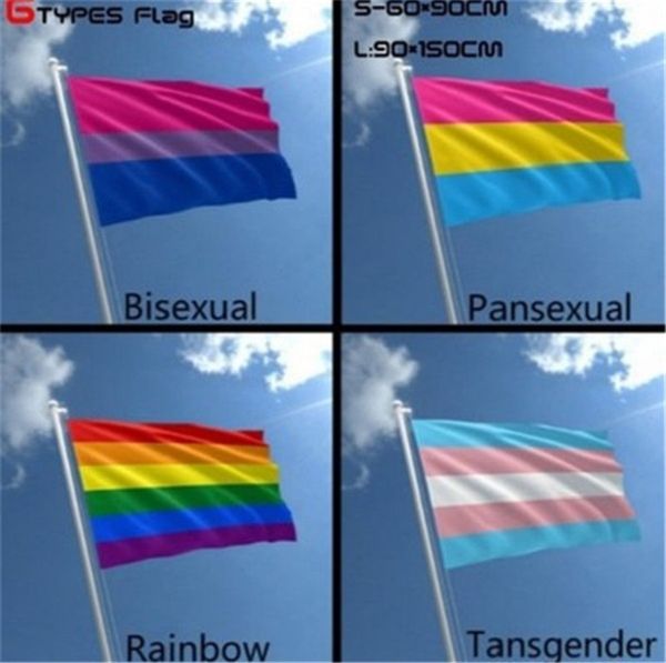 90 * 150 centímetros do arco-íris Bandeira do arco-íris da bandeira do orgulho gay Bandeira da bandeira 100% poliéster com duas guarnições do metal Flagpole LGBT frete grátis