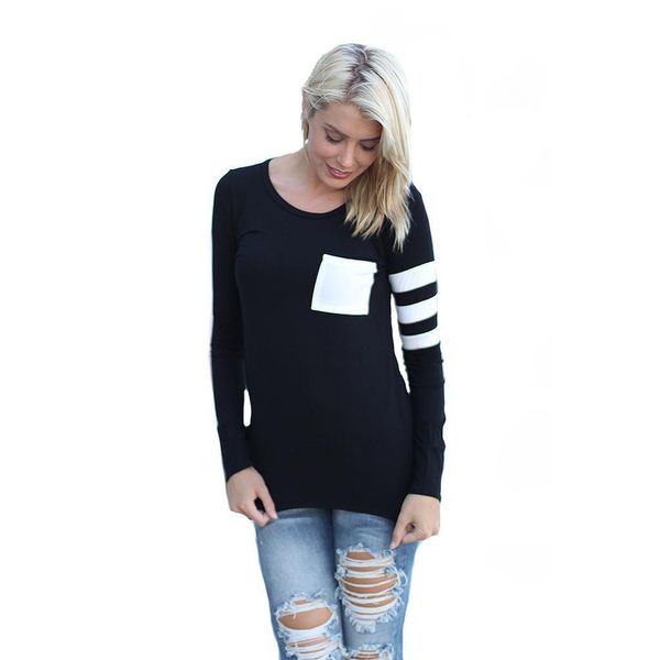 

2017 горячие женщины футболка с длинным рукавом o шеи твердые женские топ Сексуальн