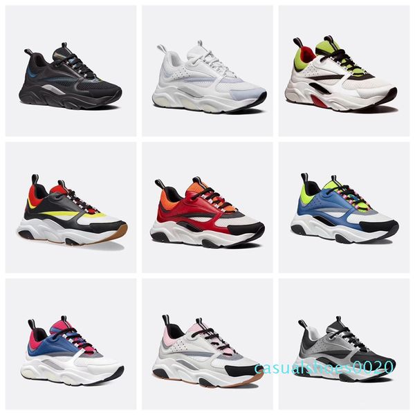

new b22 mens technical knit calfskin trainers shoes luxury fashion sports shoes french designer brand casual shoes qa20, Black