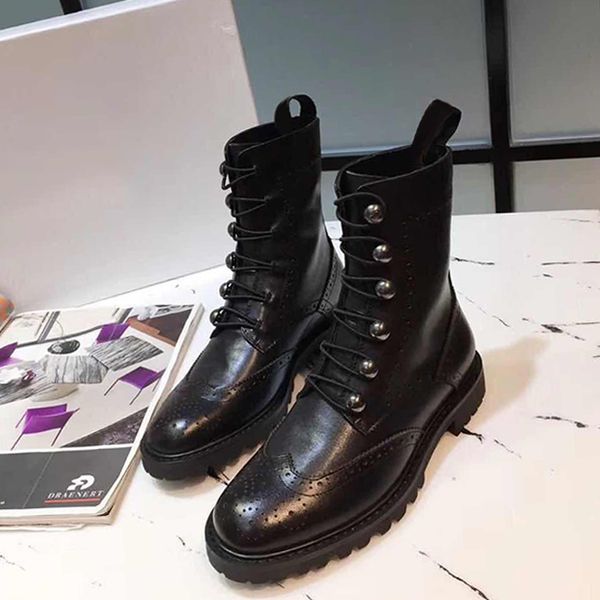 

new net red explosions luxury fashion classic wild martin boots 100% genuine leather shoes size35-41 original packaging, Black