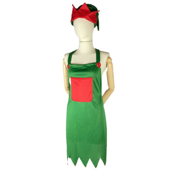 

christmas apron with pocket kitchen anti-fouling aprons hat xmas decorations