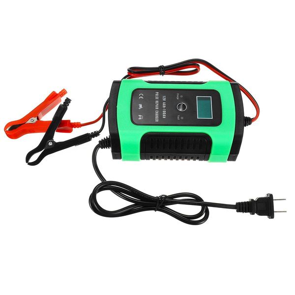 Enusic 12V 6A Pulsreparatur-LCD-Batterieladegerät für Auto-Motorrad-Bleisäure