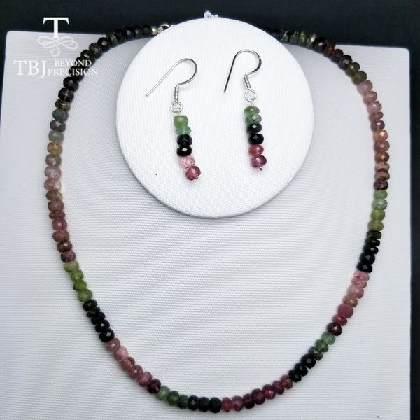 

lockets tbj ,100% natural fancy color tourmaline gemstone neacklace with 925 silver clasp, big size necklace box