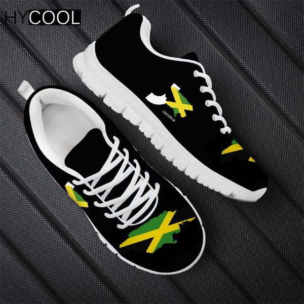 

hycool flat running shoes art jamaican flag designs athletic slip on anti-skid sports footwear women tenis sneaker scarpe