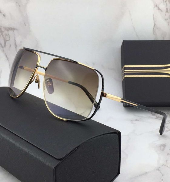 

men midnight special sunglasses for men gold/brown shades sonnenbrille vintage driving sun glasses fashion sunglasses with box, White;black