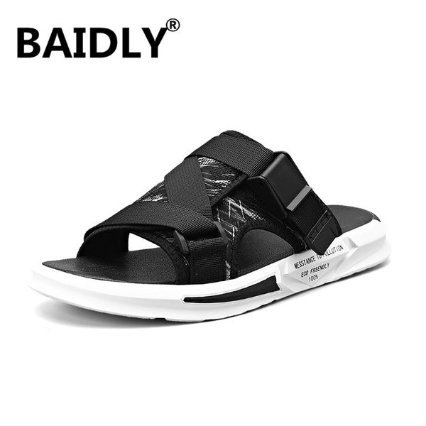 

men sandals mesh soft sole casual shoes comfortable outdoor beach sandals shoes summer men's slippers sandalia masculina, Black