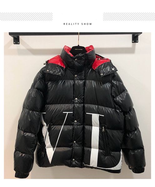 

2018 winter new men de igner jacket ca ual luxury doudoune men and women hort ection thick warm down jacket ize xl, Black;brown