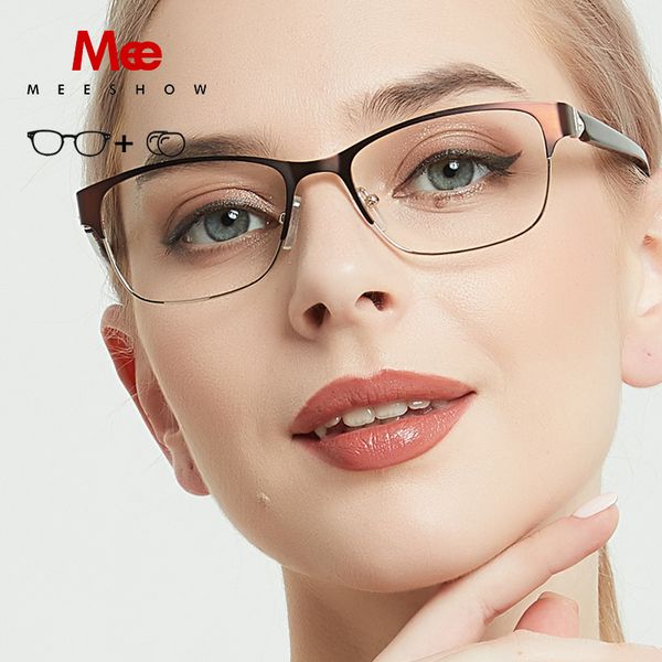 

meeshow titanium alloy prescription glasses men women's glasses progressive vintage cat eye glasses myopia spectacle frame 809