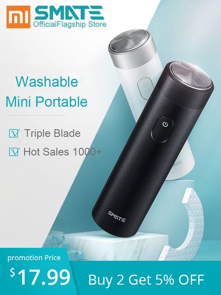 

for xiaomi smate electric shaver razor for men usb rechargeable dry wet shaving machine beard hair trimmer washable three blade
