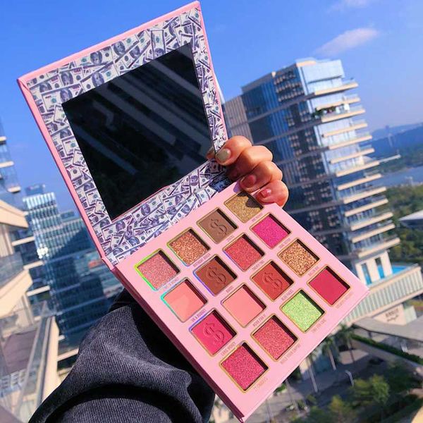 

hudamoji 16 colors matte pearlescent glitter waterproof eye shadow pigment eye shadow palette makeup cosmetics eyeshadow tslm1