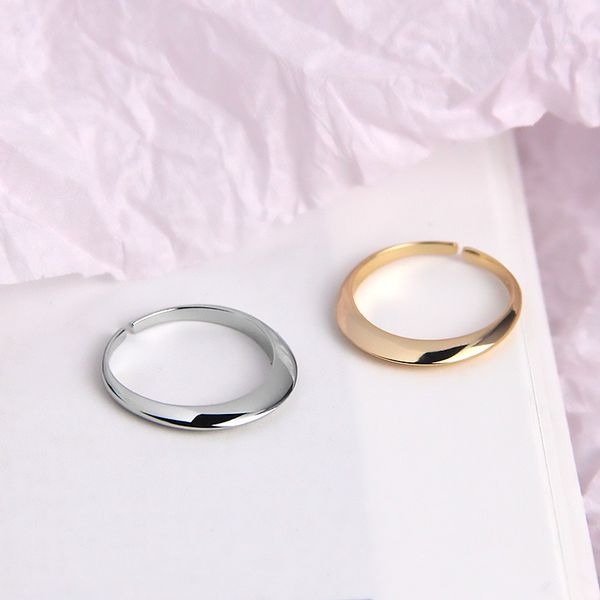 

silvology 925 sterling silver cone форма круг кольцо нерегулярного дизайн простого мори шикарные кольца для женщин collocation подарка ювели, Golden;silver