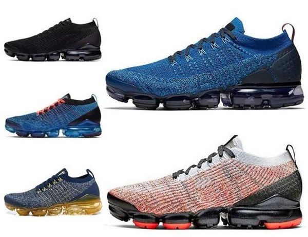 

knit fly 3.0 running shoes all blacks triple white army green mens womens breathable sneakers 2019 new walking sports shoes size 36-46