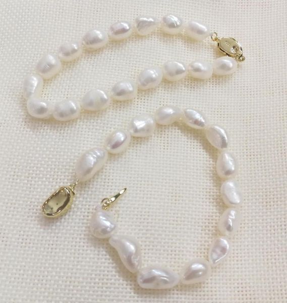 

10мм белый барочный жемчуг ручной браслет 925 золота застежка реальный природный жемчуг пресноводных 15см 20см 6inch 8inch, Black