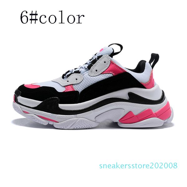 

designer shoes fashion paris 17 fw casual triple sneaker mens women black pink white sports sneakers size 36-45 s08