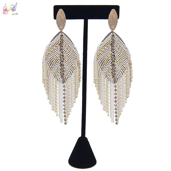 

yulaili personality leaf shape large long drop earrings for women party accessories wedding earings jewelry wholesale ing, Silver