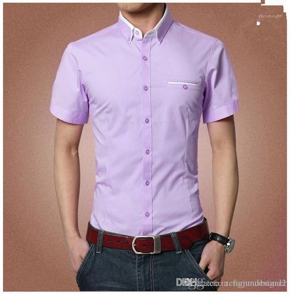 

повседневные летние рубашки с коротким рукавом turn down воротник homme одежда бизнес стиль solid color повседневная одежда мужская business, White;black