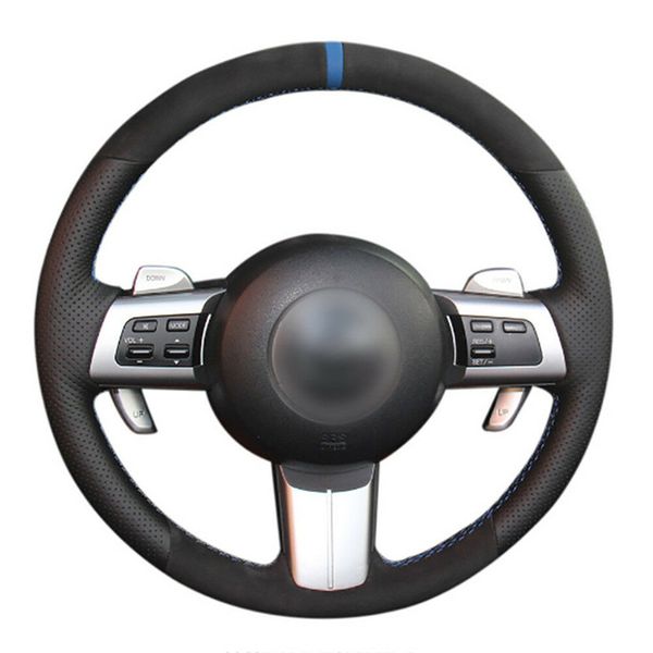 

diy customized alcantara steering wheel stitch on wrap cover for mazda mx-5
