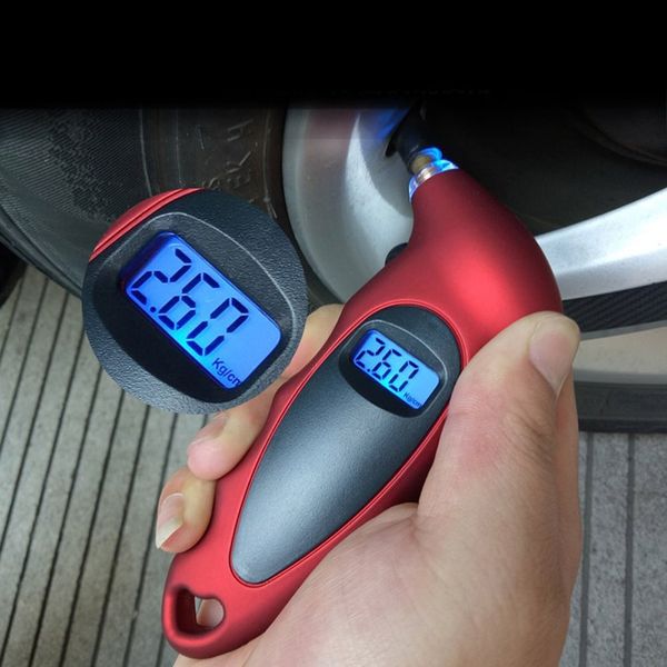 

high precision digital tire pressure gauge 150 psi 4 settings backlit lcd non-slip grip tire gauge for car truck bicycle