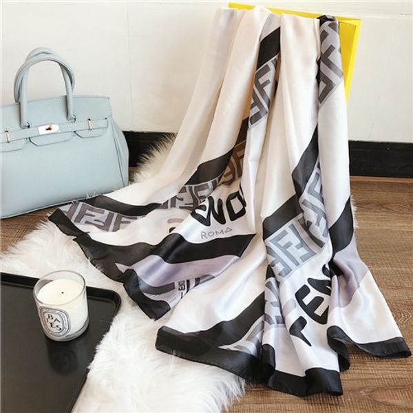 

2020good качество классический европейский дизайнер женские бренды печать шелковый шарф элегантные шарфы женские wrap, Blue;gray