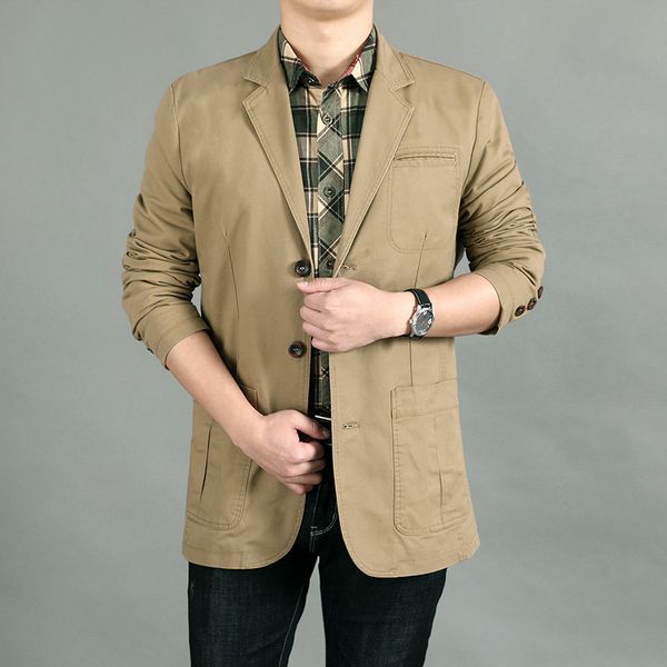 

spring jacket male middle-aged cotton loose suit collar jacket agent jeep male spring and autumn men's casual suit, White;black