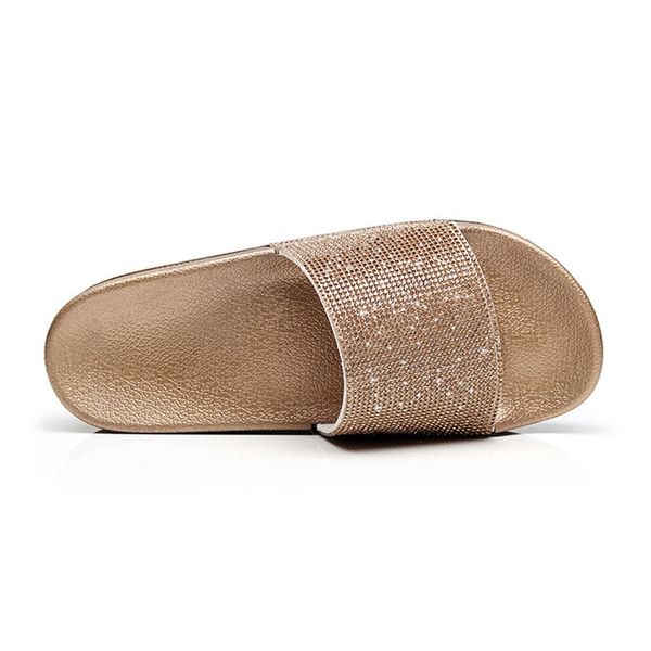 

txj women flip flops fashion women slipper female crystal flat summer shoes rhinestone thick bottom bling beach slides, Black