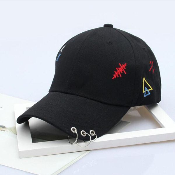 

missky women men hats hiphop adjustable embroidery pattern iron ring baseball cap for summer, Blue;gray