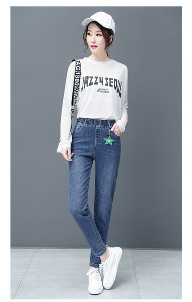 

dark blue pants straight radish nine points haroun pants big yards