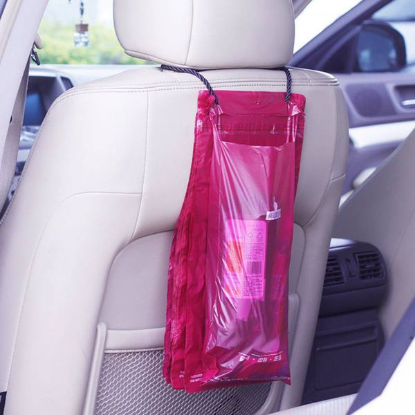 

new 50pcs car garbage bag traveling portable auto seat back hanging trash bin disposable car organizer storage bag for garbage