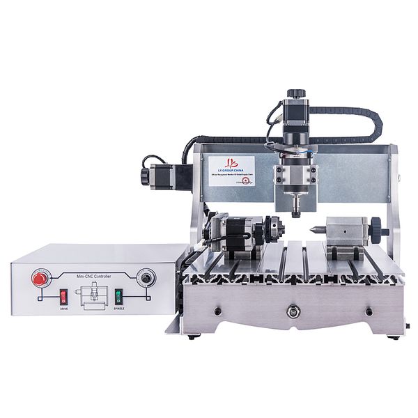 

mini cnc router 4030 wood lathe milling router 300w rotary axis engraver machine