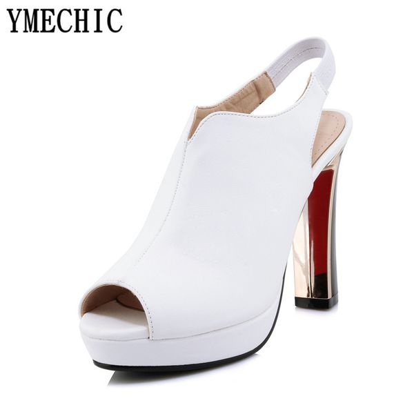 

ymechic ladies extreme high heels party pumps shoes woman big size slingbacks gladiator pumps peep toe platforms shoe woman 2018, Black