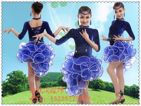 

new 2016 lady/girls custom latin dance dress women blue/black tango/cha cha/rumba/samba dress for dancing regatas femininas adul, Black;red
