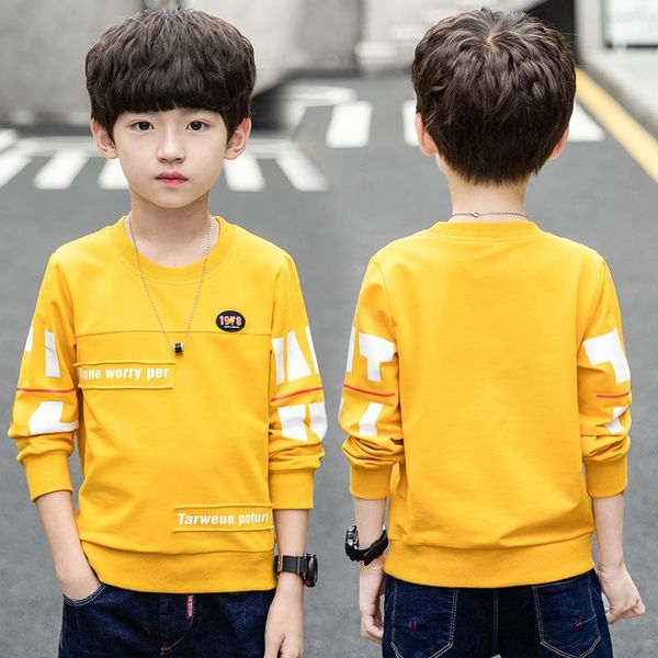 

boys long-sleeved t-shirt fashion casual big children new sweaters autumn autumn spring and autumn fashion children's wear, White;black
